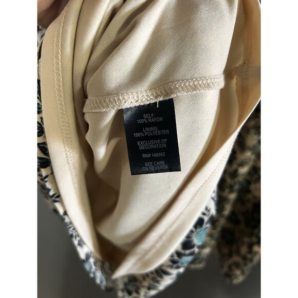 Torrid Floral Mini Floral Gauze Lace-Up Skater Dress Tan plus size 2 - Picture 4 of 5